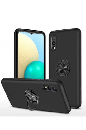 Newface Samsung Galaxy A02 Kılıf Elit Yüzüklü Kapak - Siyah resmi