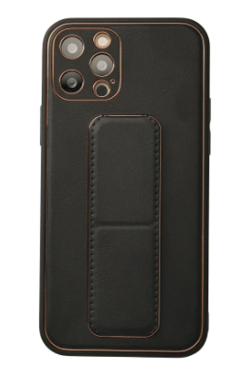 Newface iPhone 12 Pro Kılıf Coco Deri Standlı Kapak - Siyah resmi