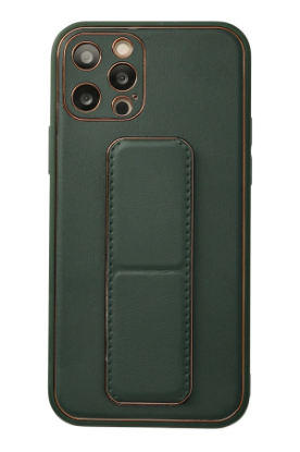 Newface iPhone 12 Pro Kılıf Coco Deri Standlı Kapak - Yeşil resmi