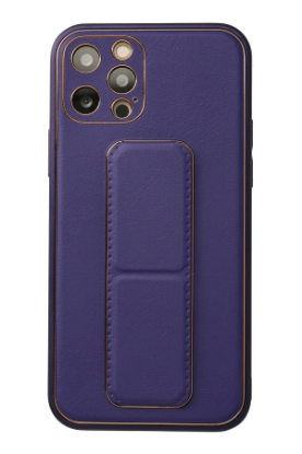 Newface iPhone 12 Pro Kılıf Coco Deri Standlı Kapak - Mor resmi