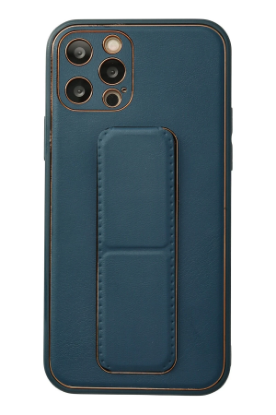 Newface iPhone 12 Pro Kılıf Coco Deri Standlı Kapak - Mavi resmi