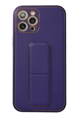 Newface iPhone 12 Pro Max Kılıf Coco Deri Standlı Kapak - Mor resmi