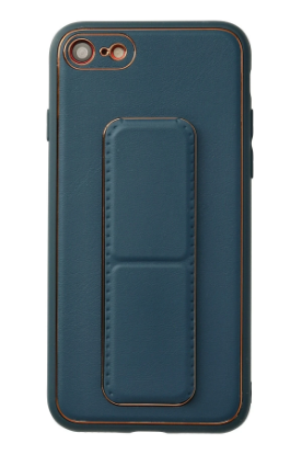 Newface iPhone 7 Kılıf Coco Deri Standlı Kapak - Mavi resmi