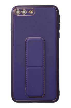 Newface iPhone 7 Plus Kılıf Coco Deri Standlı Kapak - Mor resmi