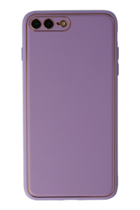 Newface iPhone 7 Plus Kılıf Coco Deri Silikon Kapak - Lila resmi