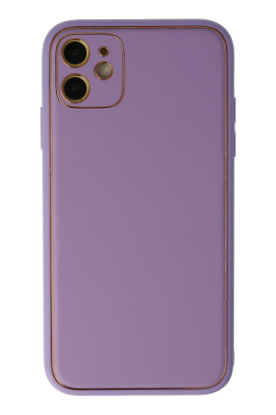 Newface iPhone 12 Kılıf Coco Deri Silikon Kapak - Lila resmi