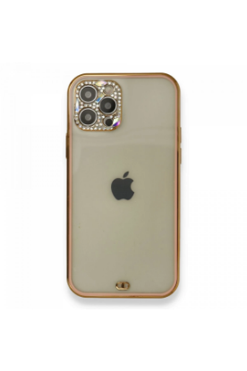 Newface iPhone 12 Pro Kılıf Liva Taşlı Silikon - Pembe resmi
