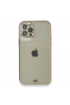 Newface iPhone 12 Pro Kılıf Liva Taşlı Silikon - Beyaz resmi