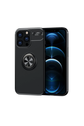 Newface iPhone 13 Pro Kılıf Range Yüzüklü Silikon - Siyah resmi