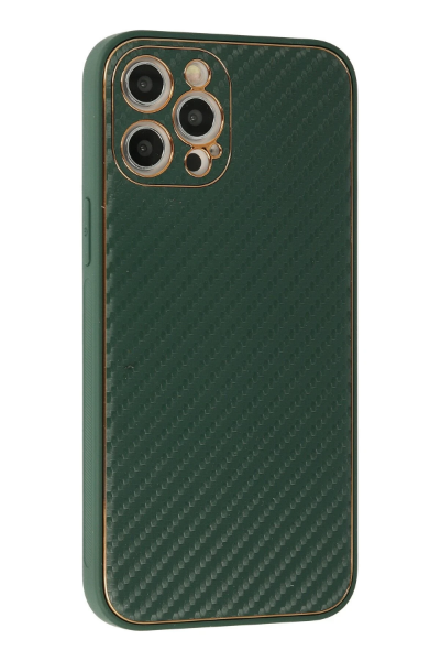 Newface iPhone 12 Pro Max Kılıf Coco Karbon Silikon - Yeşil resmi