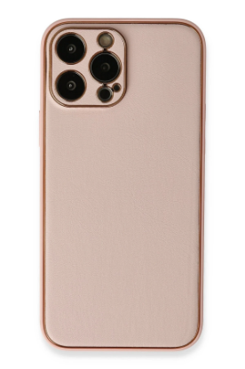 Newface iPhone 13 Pro Kılıf Coco Deri Silikon Kapak - Pembe resmi