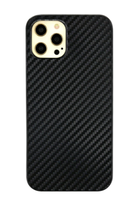 Newface iPhone 12 Pro Max Kılıf Karbon PP Silikon - Siyah resmi