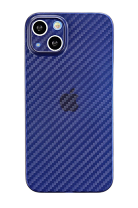 Newface iPhone 13 Kılıf Karbon PP Silikon - Mavi resmi