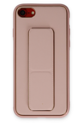 Newface iPhone 7 Kılıf Coco Deri Standlı Kapak - Pembe resmi