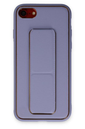 Newface iPhone 7 Kılıf Coco Deri Standlı Kapak - Lila resmi