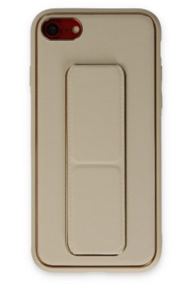 Newface iPhone 7 Kılıf Coco Deri Standlı Kapak - Gold resmi