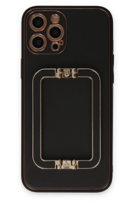 Newface iPhone 12 Pro Kılıf Coco Elit Kapak - Siyah resmi