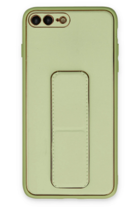 Newface iPhone 7 Plus Kılıf Coco Deri Standlı Kapak - Su Yeşili resmi