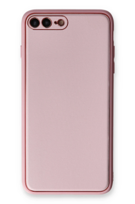 Newface iPhone 7 Plus Kılıf Coco Deri Silikon Kapak - Pudra resmi