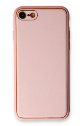 Newface iPhone 7 Kılıf Coco Deri Silikon Kapak - Pudra resmi