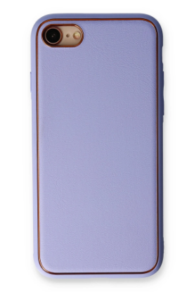 Newface iPhone 7 Kılıf Coco Deri Silikon Kapak - Açık Lila resmi