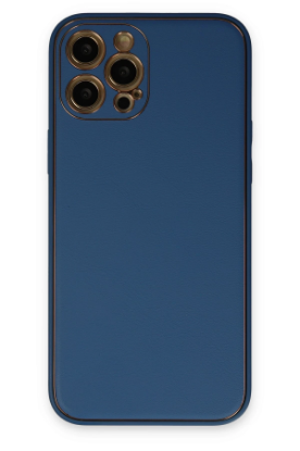 Newface iPhone 12 Pro Kılıf Coco Deri Silikon Kapak - Açık Mavi resmi