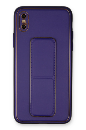 Newface iPhone XS Max Kılıf Coco Deri Standlı Kapak - Mor resmi