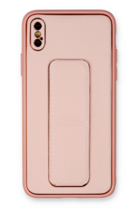 Newface iPhone XS Max Kılıf Coco Deri Standlı Kapak - Pembe resmi