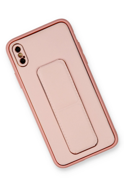 Newface iPhone XS Max Kılıf Coco Deri Standlı Kapak - Pembe resmi