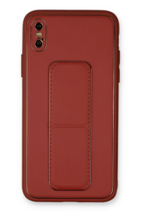 Newface iPhone XS Max Kılıf Coco Deri Standlı Kapak - Fuşya resmi