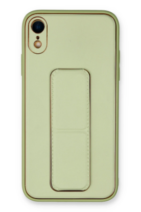 Newface iPhone XR Kılıf Coco Deri Standlı Kapak - Su Yeşili resmi