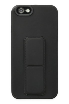 Newface iPhone 6 Kılıf Mega Standlı Silikon - Siyah resmi