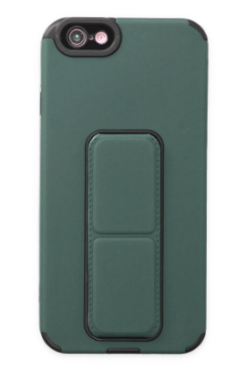 Newface iPhone 6 Kılıf Mega Standlı Silikon - Yeşil resmi