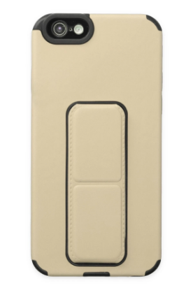 Newface iPhone 6 Kılıf Mega Standlı Silikon - Gold resmi