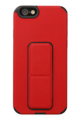 Newface iPhone 6 Kılıf Mega Standlı Silikon - Kırmızı resmi