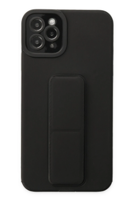 Newface iPhone 11 Pro Max Kılıf Mega Standlı Silikon - Siyah resmi