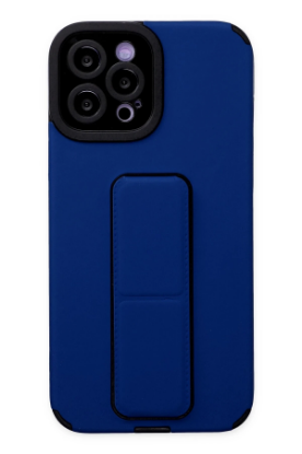 Newface iPhone 12 Pro Max Kılıf Mega Standlı Silikon - Mavi resmi