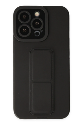 Newface iPhone 13 Pro Kılıf Mega Standlı Silikon - Siyah resmi