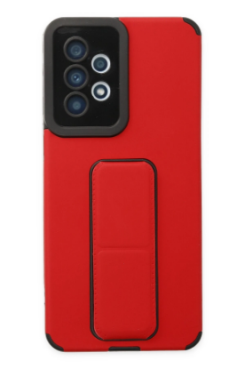 Newface Samsung Galaxy A33 5G Kılıf Mega Standlı Silikon - Kırmızı resmi