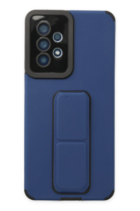 Newface Samsung Galaxy A53 5G Kılıf Mega Standlı Silikon - Mavi resmi