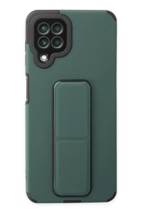 Newface Samsung Galaxy A22 Kılıf Mega Standlı Silikon - Yeşil resmi