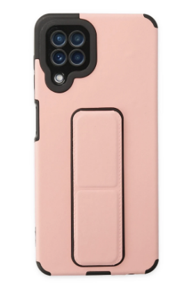 Newface Samsung Galaxy A22 Kılıf Mega Standlı Silikon - Pudra resmi