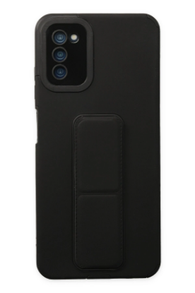 Newface Samsung Galaxy A03S Kılıf Mega Standlı Silikon - Siyah resmi