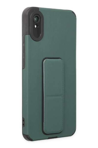 Newface Xiaomi Redmi 9A Kılıf Mega Standlı Silikon - Yeşil resmi