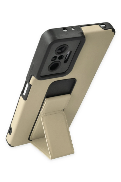 Newface Xiaomi Redmi Note 10 Pro Kılıf Mega Standlı Silikon - Gold resmi