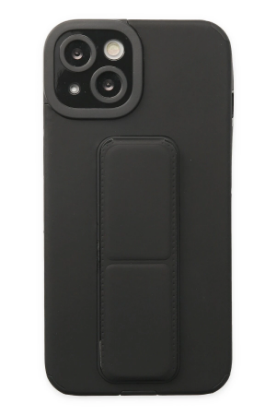 Newface iPhone 14 Plus Kılıf Mega Standlı Silikon - Siyah resmi