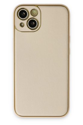 Newface iPhone 14 Plus Kılıf Coco Deri Silikon Kapak - Gold resmi
