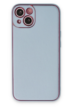 Newface iPhone 14 Plus Kılıf Coco Deri Silikon Kapak - Sky Blue resmi