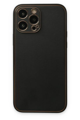Newface iPhone 14 Pro Kılıf Coco Deri Silikon Kapak - Siyah resmi