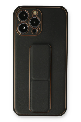 Newface iPhone 14 Pro Kılıf Coco Deri Standlı Kapak - Siyah resmi